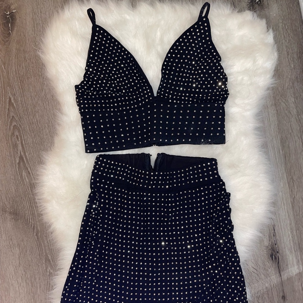 Fashion Nova Rhinestone skirt set